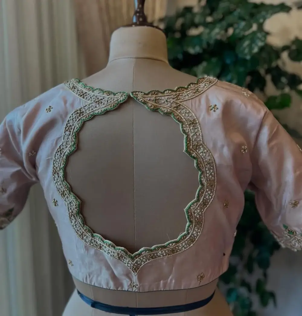 Stunning Creme Bridal Maggam Work Blouse Zardosi Handcrafted Elegance Exclusive Offer Price