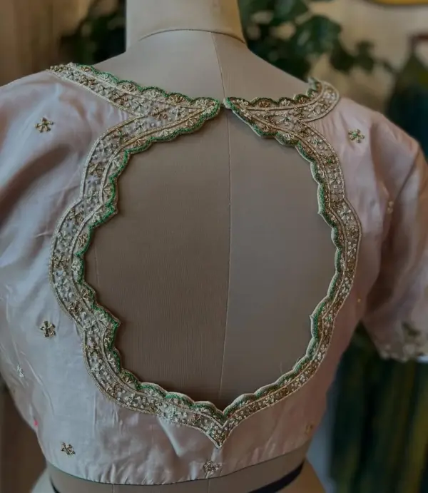 Stunning Creme Bridal Maggam Work Blouse Zardosi Handcrafted Elegance Exclusive Offer Price