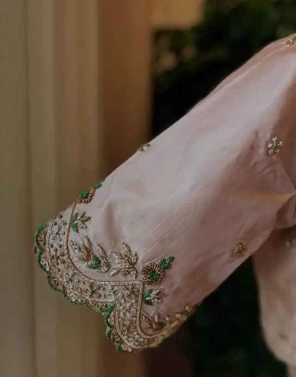 Stunning Creme Bridal Maggam Work Blouse Zardosi Handcrafted Elegance Exclusive Offer Price