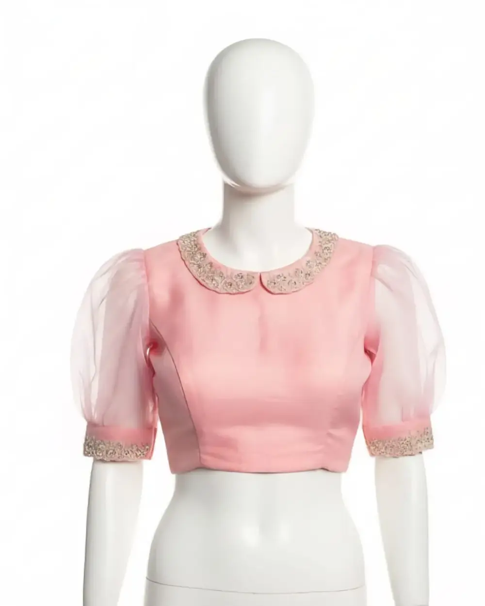 Stunning Peach Collar Maggam Work Blouse Premium Craft | Best Price Guaranteed