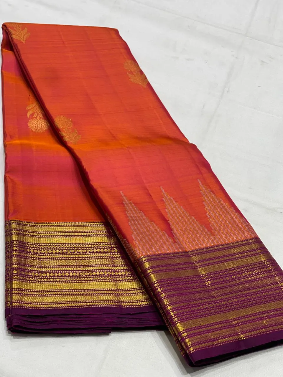 Traditional Kanchipuram Handloom Pure Silk Pattu Saree  2G++ Zari Weave Certified Silk Mark Original