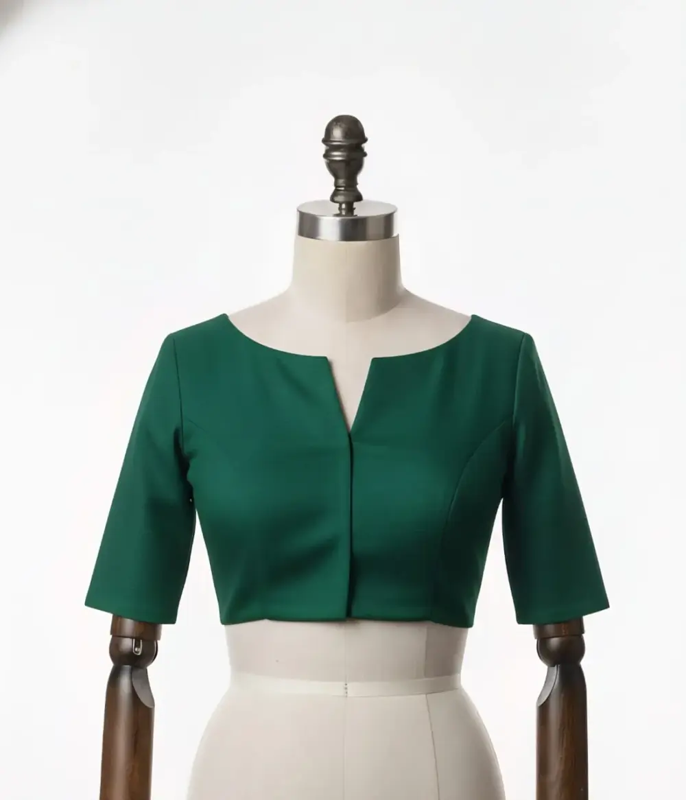 Vibrant Green Fancy Blouse Handcrafted Finish Budget-Friendly & Tailored Sizes