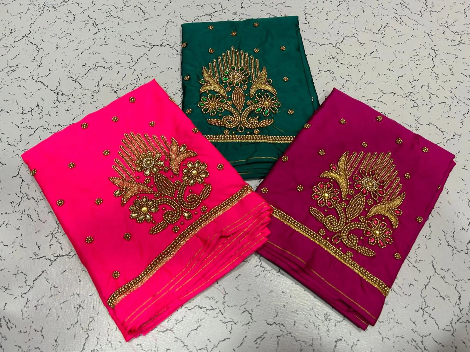 Budget Premium Bottle Green Floral Aari Work Blouse  Shop Trendy Ethnic Wear Online