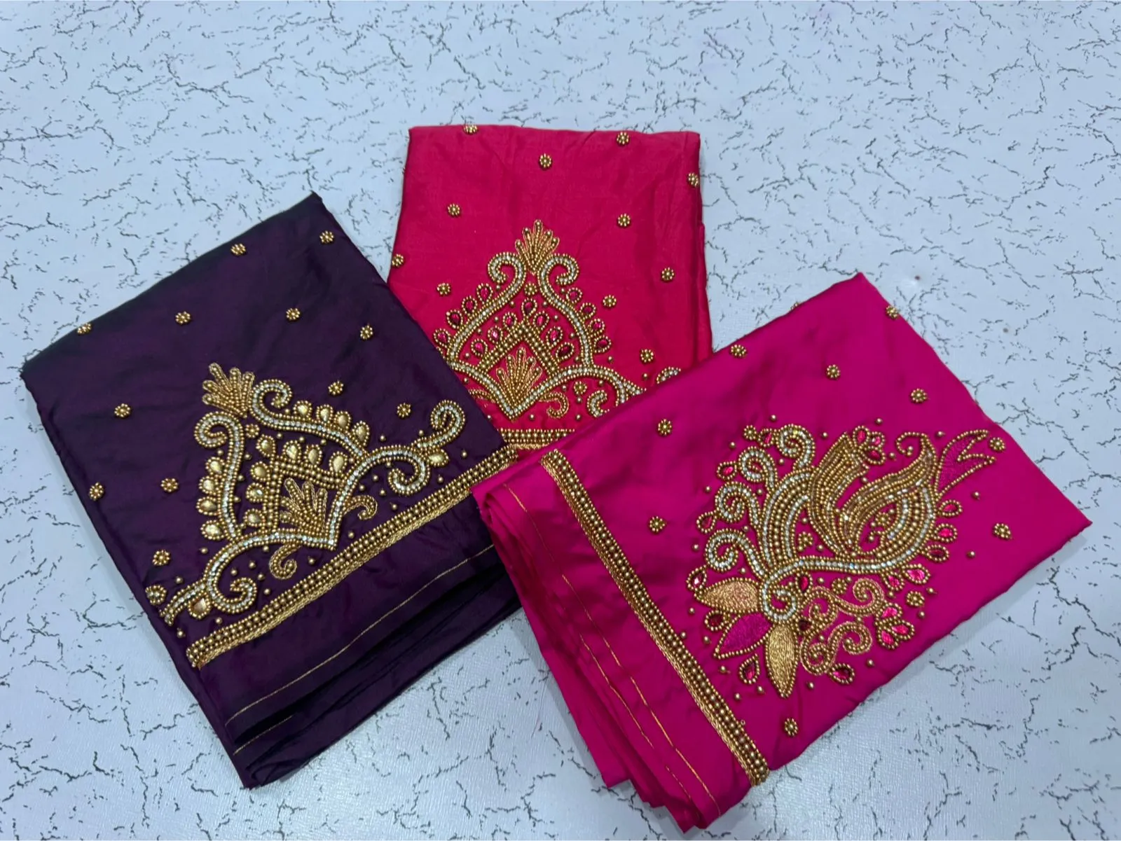 Ink Blue Simple Maggam Work Blouse Under Budget  Stylish  Trendy Daily Wear