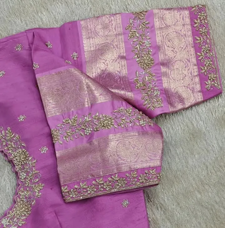 Lavender Wedding Maggam Work Blouse  Premium Bridal Look on a Budget