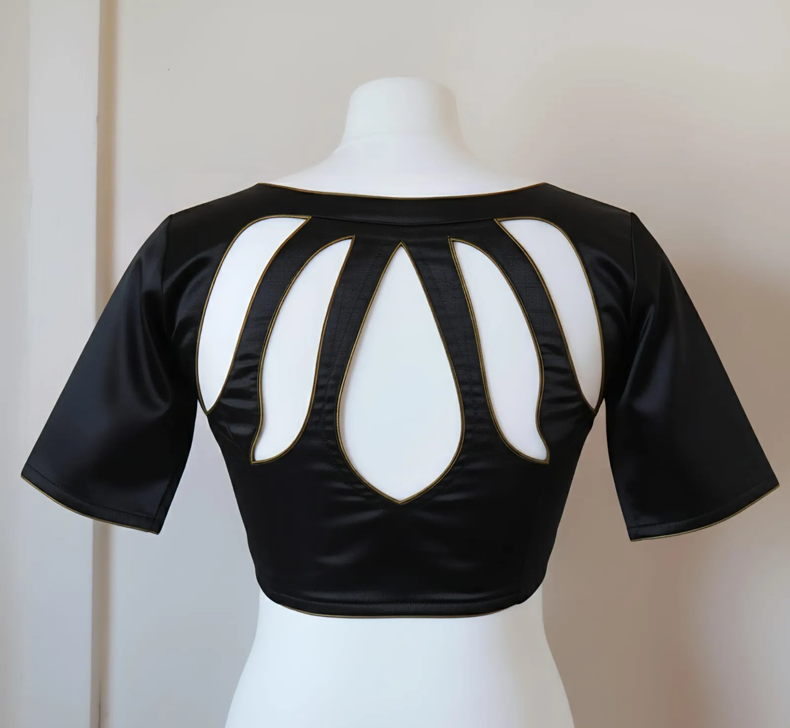 Premium Lotus BackNeck Designer Blouse Ready-to-Wear Elegance