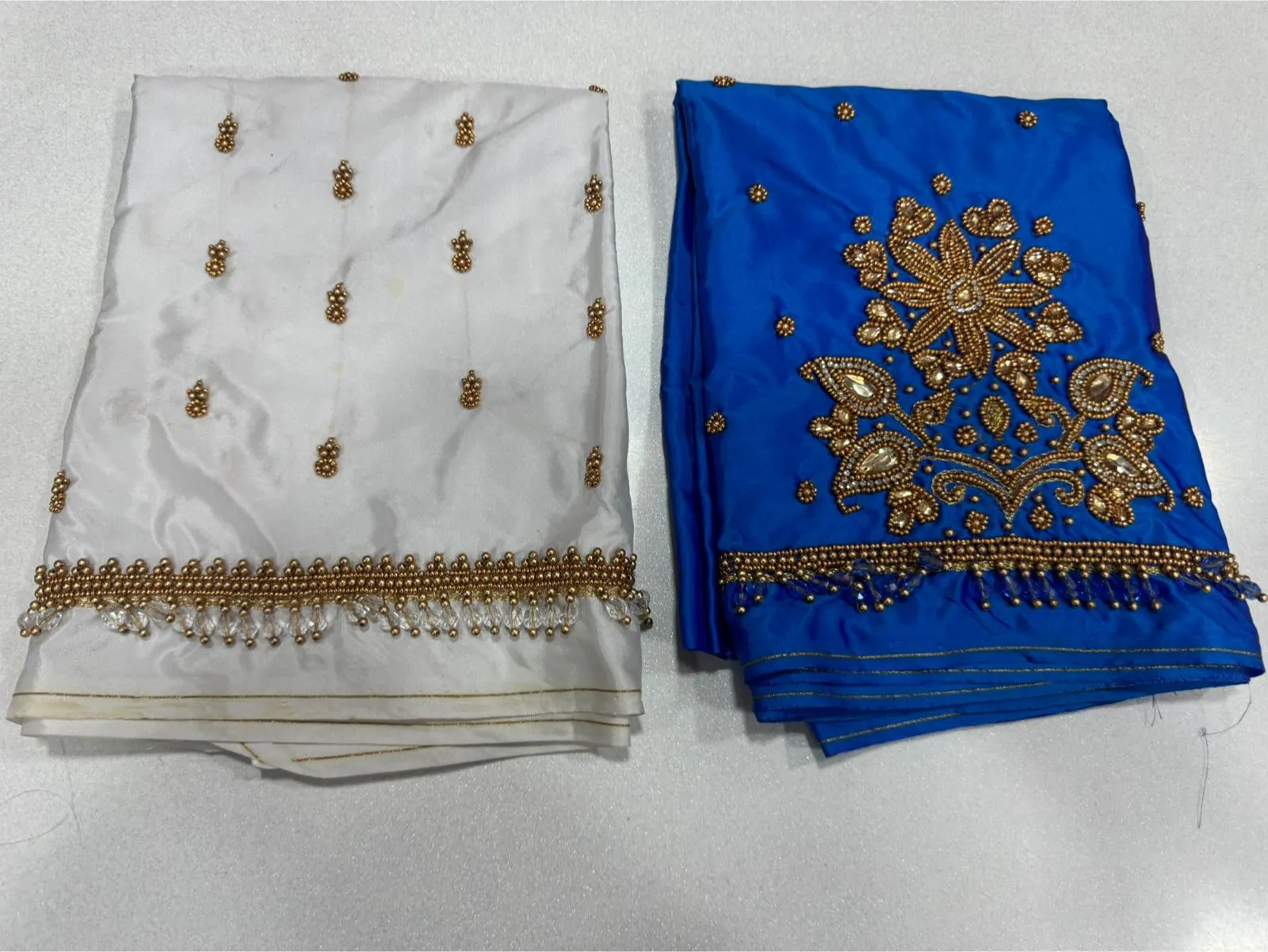 Premium White Beads Aariwork Blouse Piece  Luxury Finish at an Affordable Budget