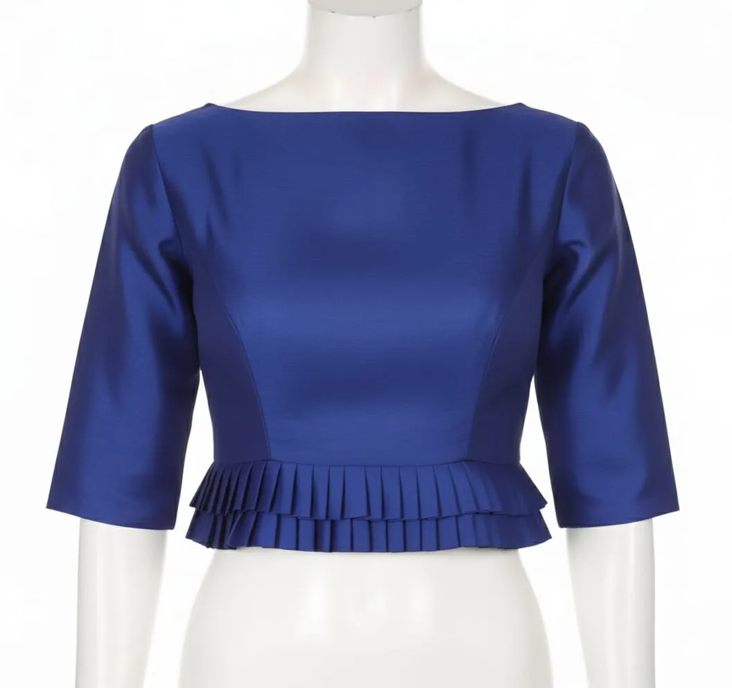 StatementMaking Designer High Neck Blouse with Frills | ReadytoWear Perfection - Image 4
