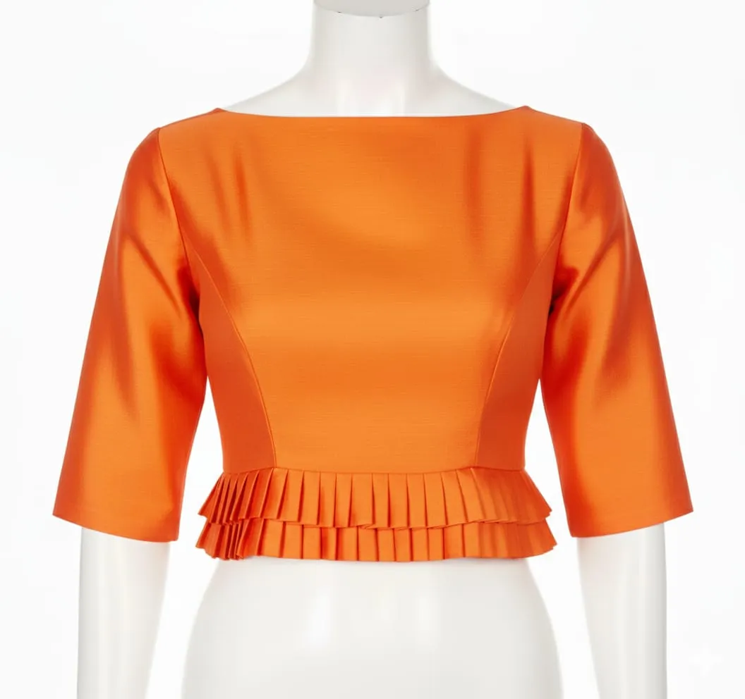 StatementMaking Designer High Neck Blouse with Frills | ReadytoWear Perfection - Image 5