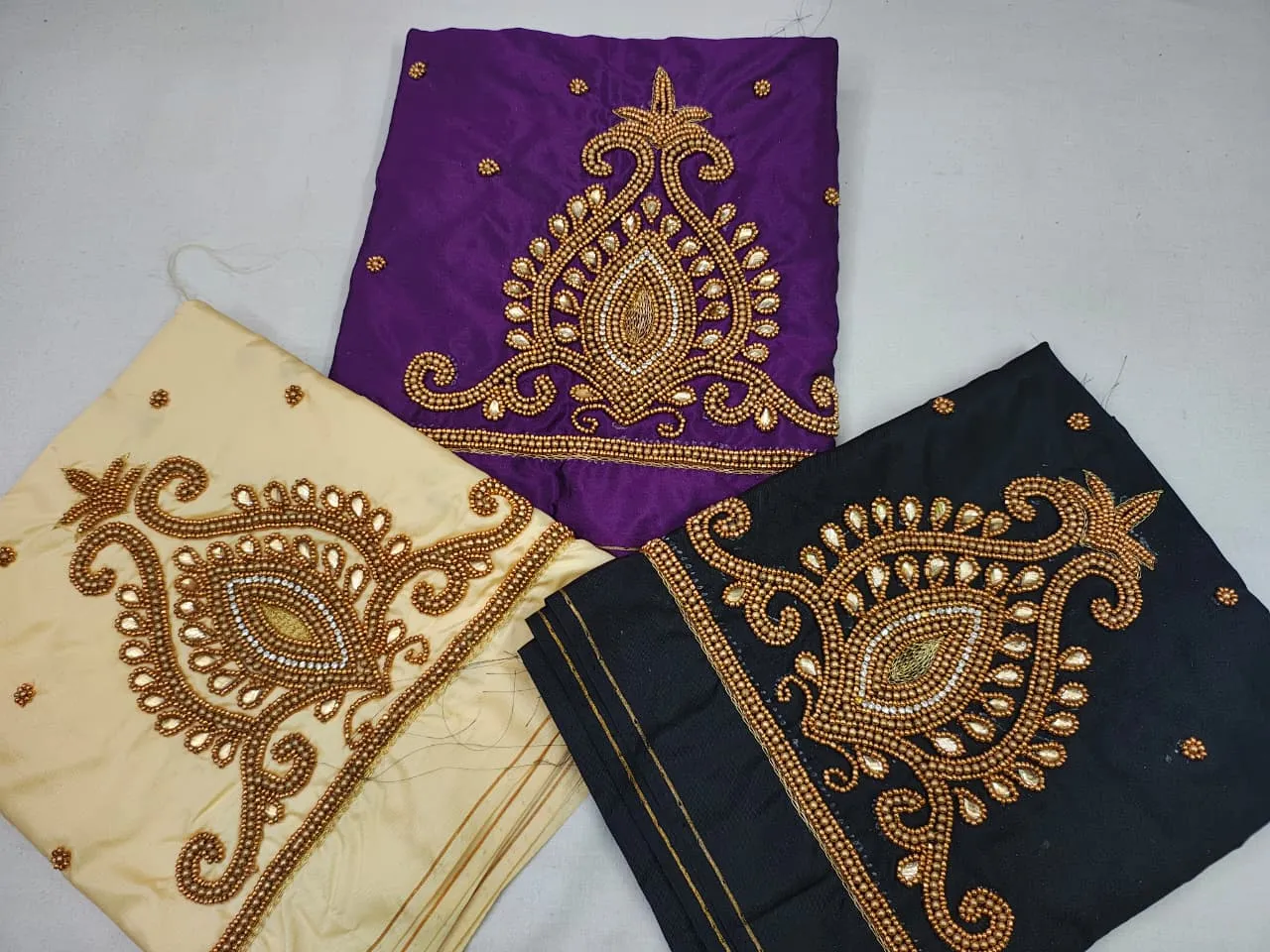 Affordable Purple Maggam Work Blouse with Beads & Floral Detailing  Best Value Buy