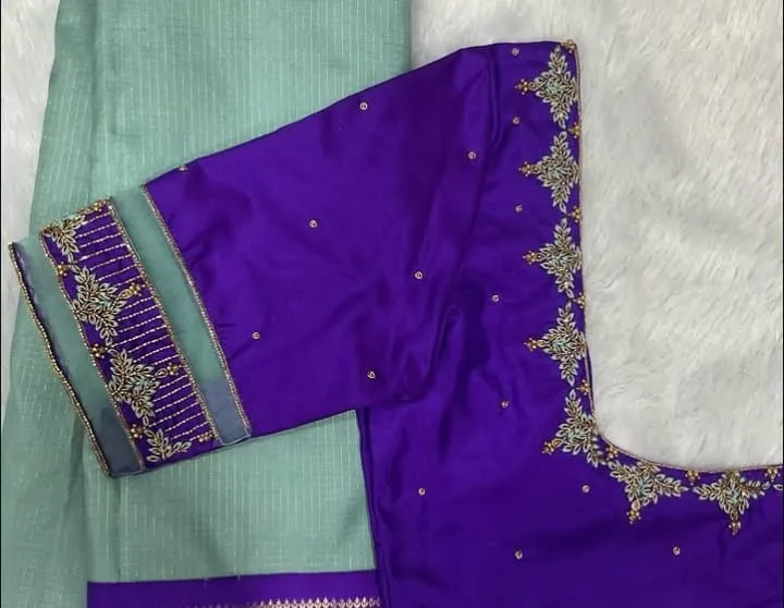 Blue Maggam Work Blouse Affordable Price Premium Design  Shop Now