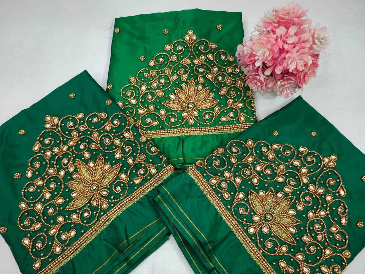 Bottle Green Maggam Work Blouse Under Budget  Premium Craft at Best Price