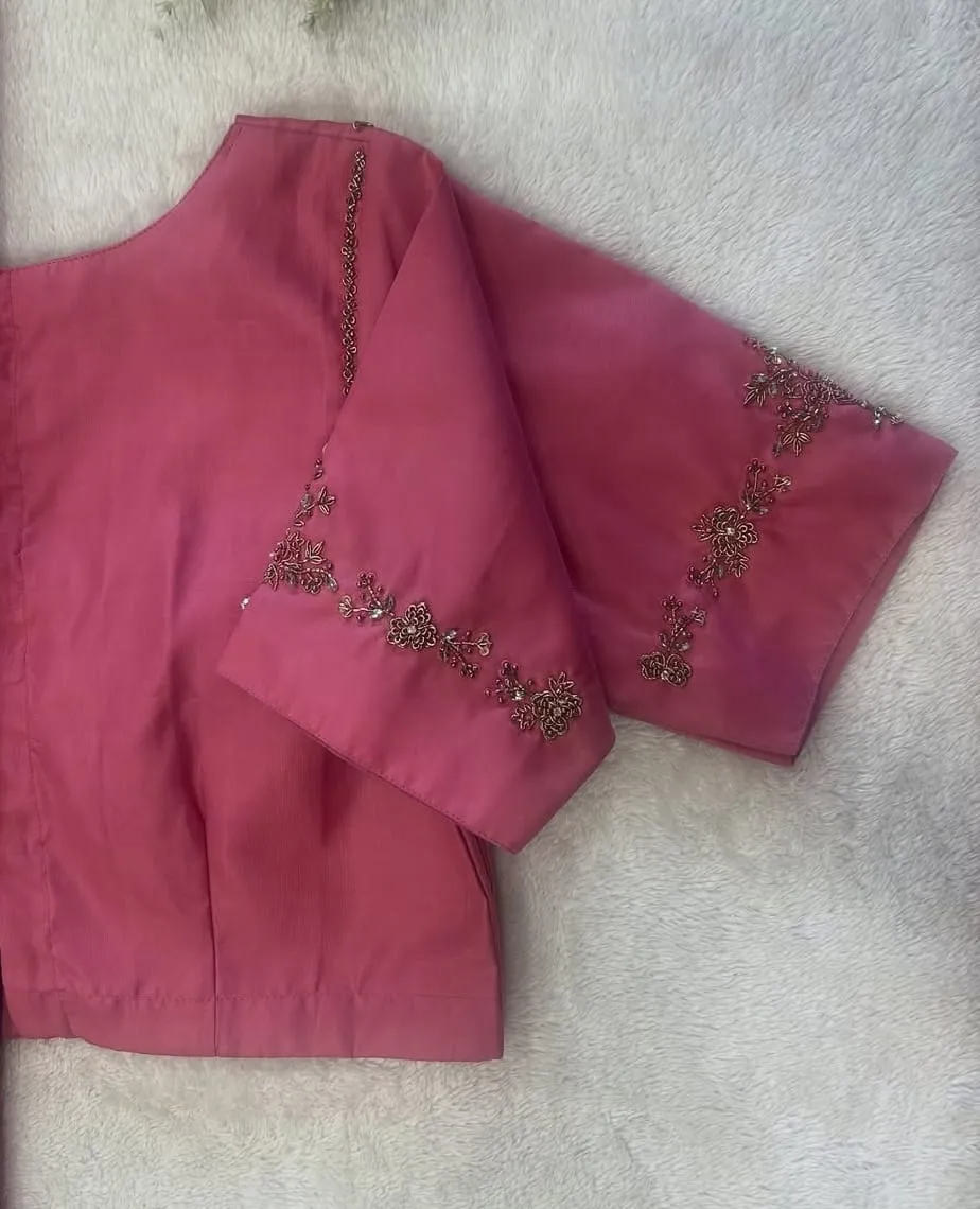 Buy Peach Bridal Maggam Aari Work Blouse Online  Simple Yet Grand Wedding Wear
