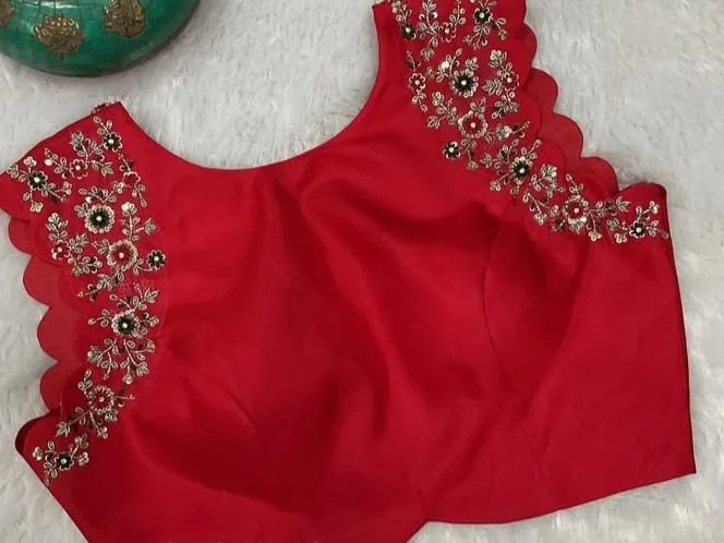 Buy Red Designer Maggam Work Blouse Online Affordable Partywear Price