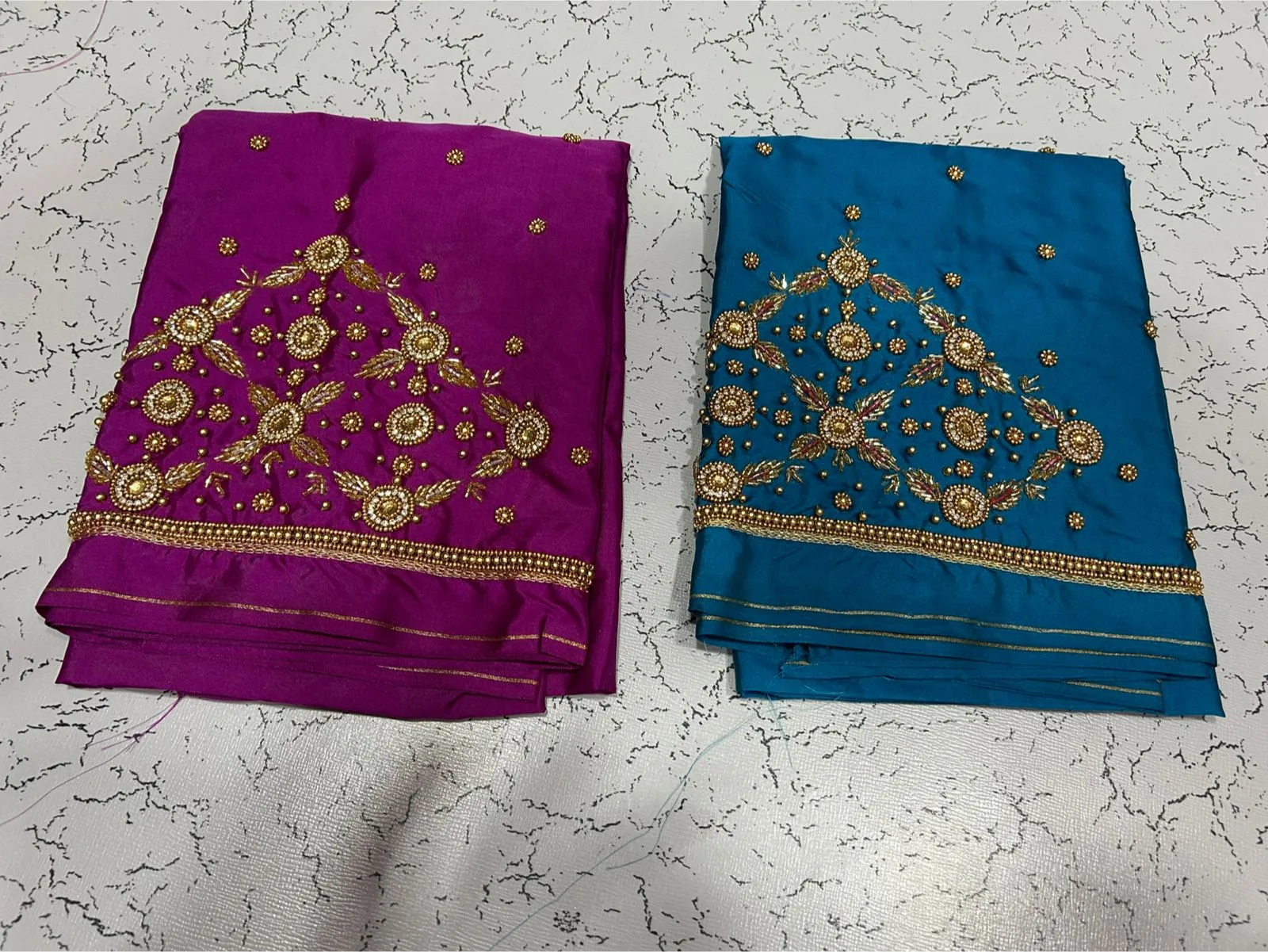 Chic Blue Buti Maggam Work Blouse Trendy DesignLow Price