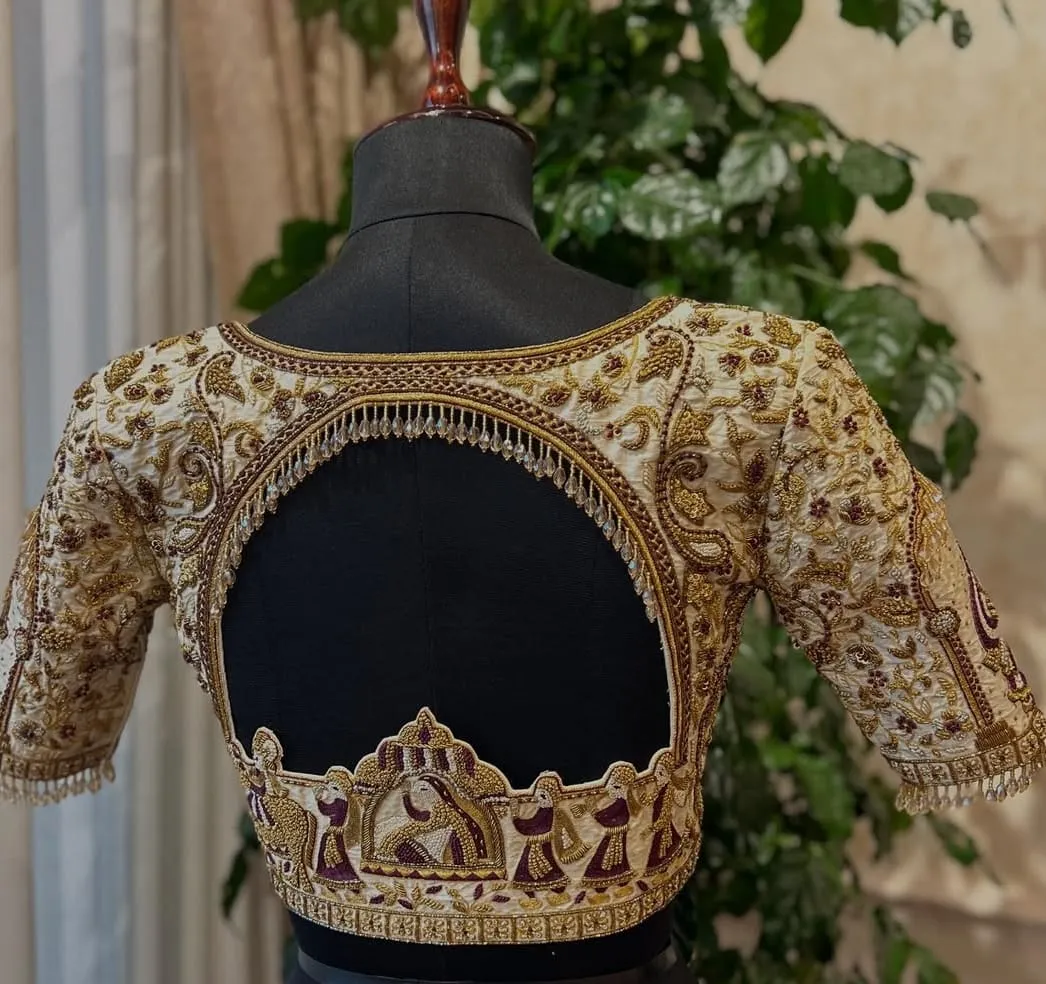 traditional indian bridal maggam work