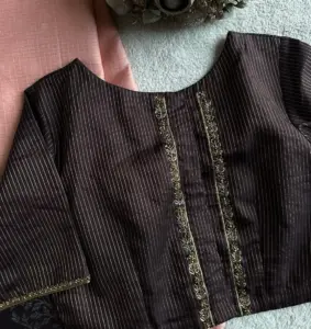 Traditional Bridal Maggam Work Blouse in Coffe Brown