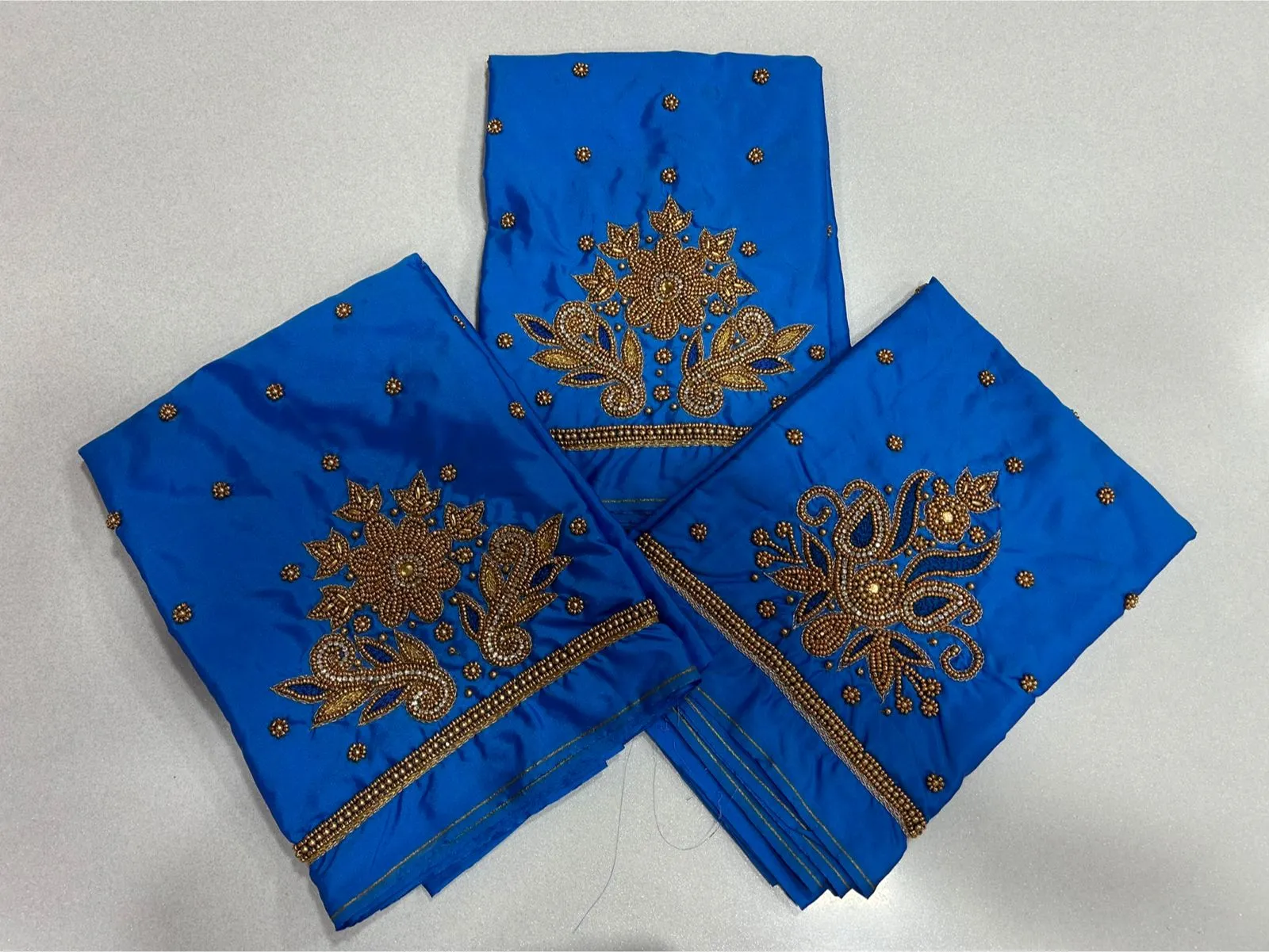 Exclusive Designer Blue Maggam Work Blouse Exquisite Handloom Art for Saree