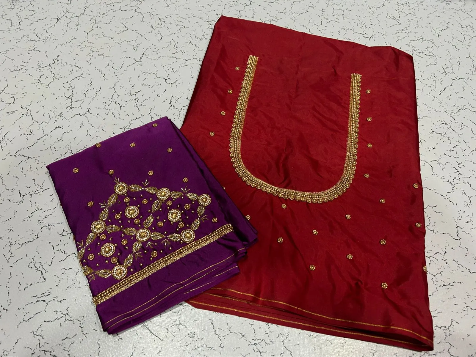 Exclusive Purple Maggam Work Blouse Designer Look at Unbeatable Price