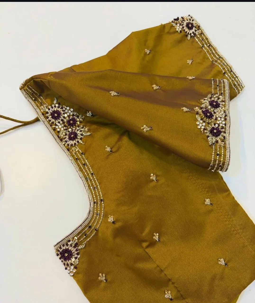 designer handcrafted maggam work blouse