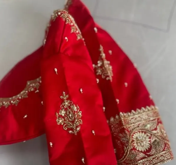 Irresistible Red Designer Blouse Exquisite Maggam Cutwork  Affordable Luxury Statement Piece