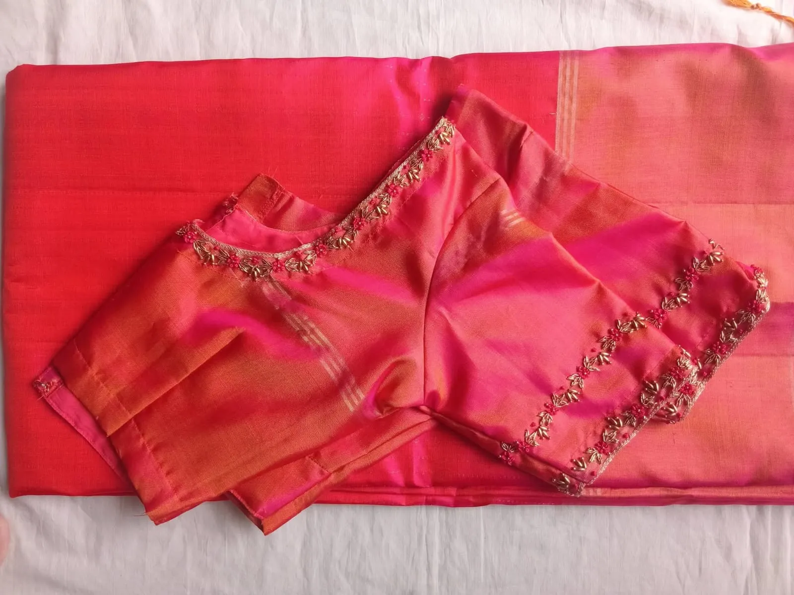 Must Have Peach Pink Maggam Blouse Luxurious Grand Wedding Design on a Budget