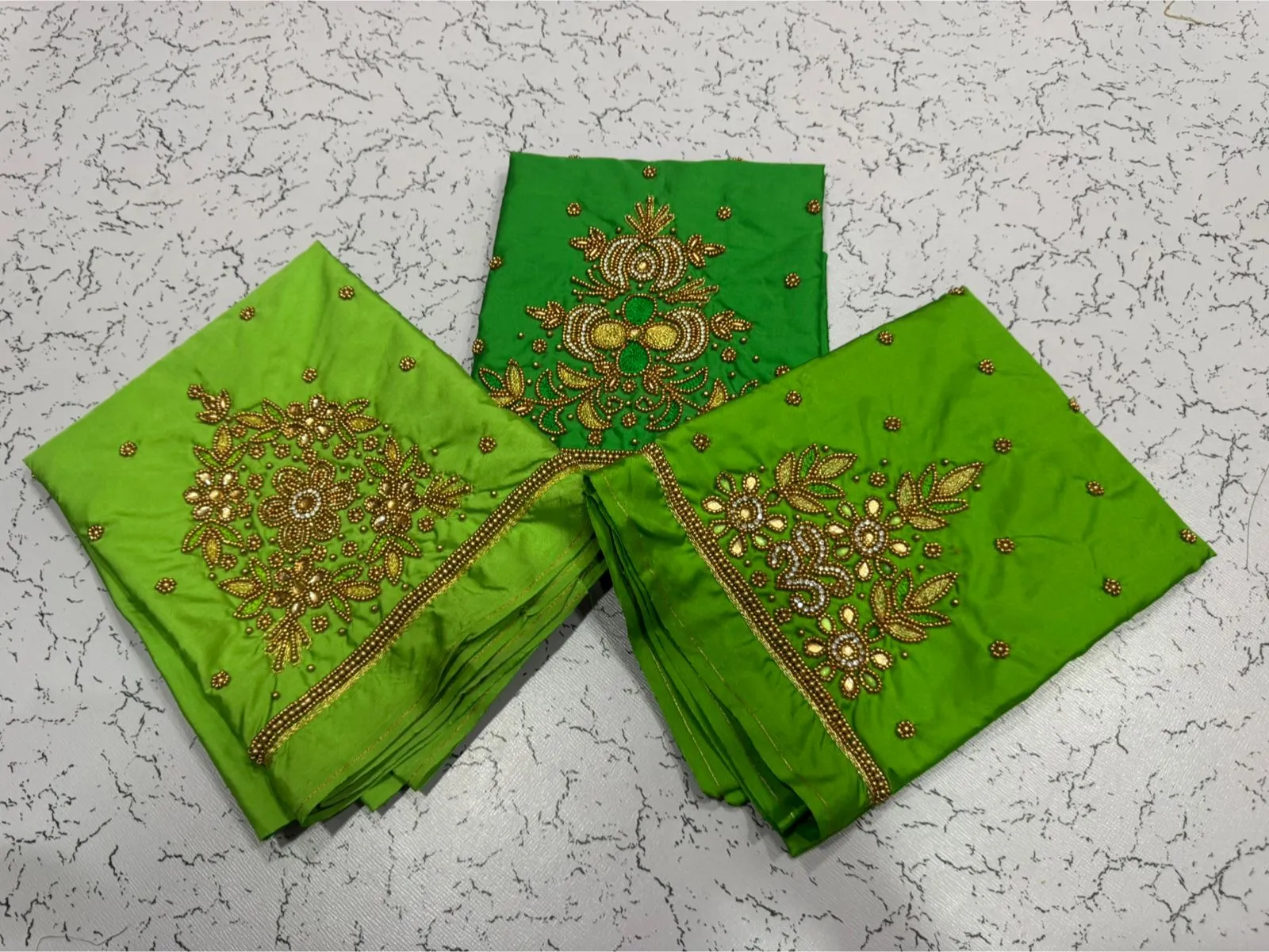 Parrot Green Buti Maggam Aari Work Blouse  Stunning Design Under Budget