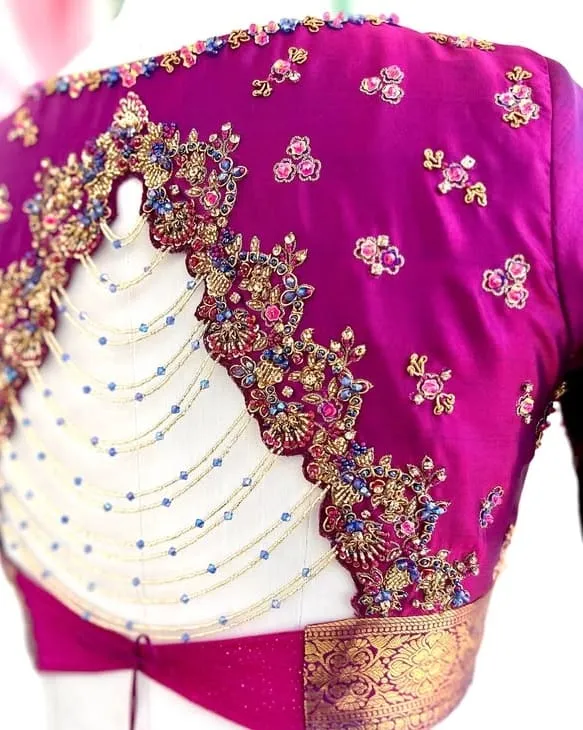 Pink Wedding Grand Designer Maggam Work Blouse  Budget Friendly Bridal Collection