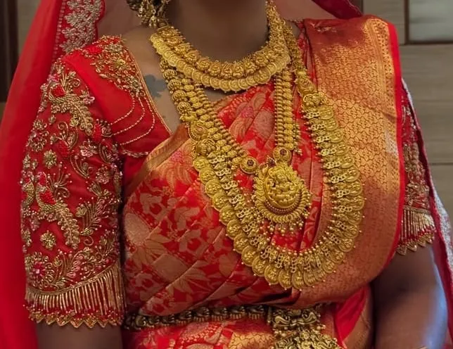 Red Grand Maggam Work Blouse Affordable Designer Bridal Wear