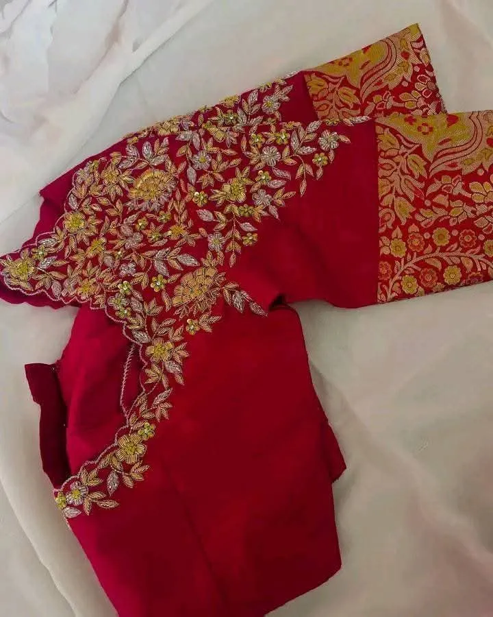 Shop Luxury Red Wedding Maggam Blouse  Handcrafted Bridal Design for Grand Occasions