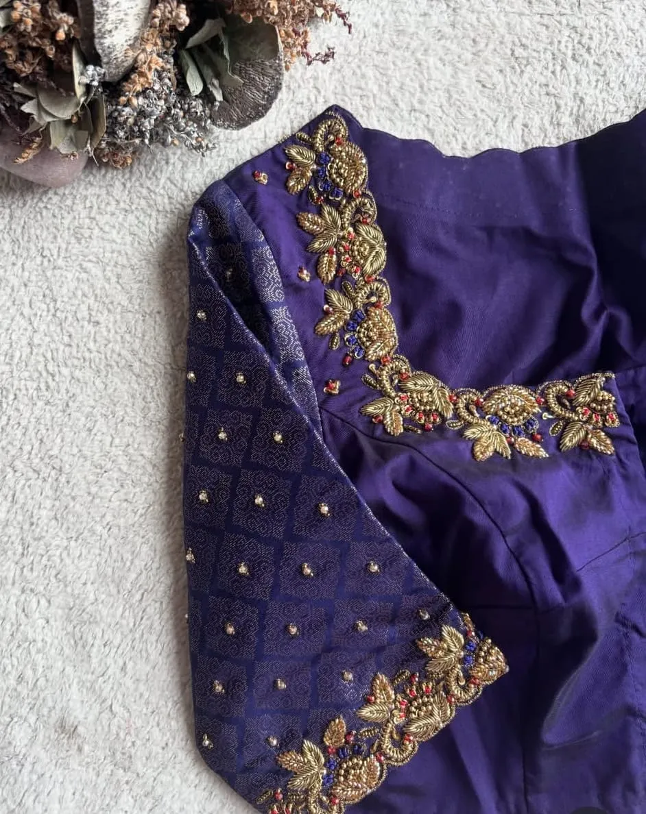 Shop Purple Cutwork Maggam Work Blouse  Bridal Designer Blouse with Perfect Finish