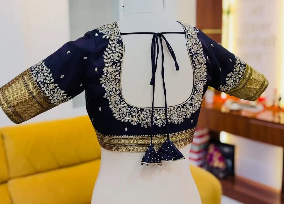 Showstopper Purple Kundan Bridal Blouse  Trending Designer Maggam Work