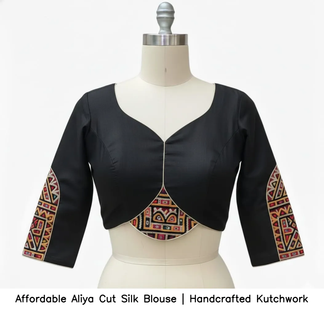 Affordable Aliya Cut Silk Blouse | Handcrafted Kutchwork