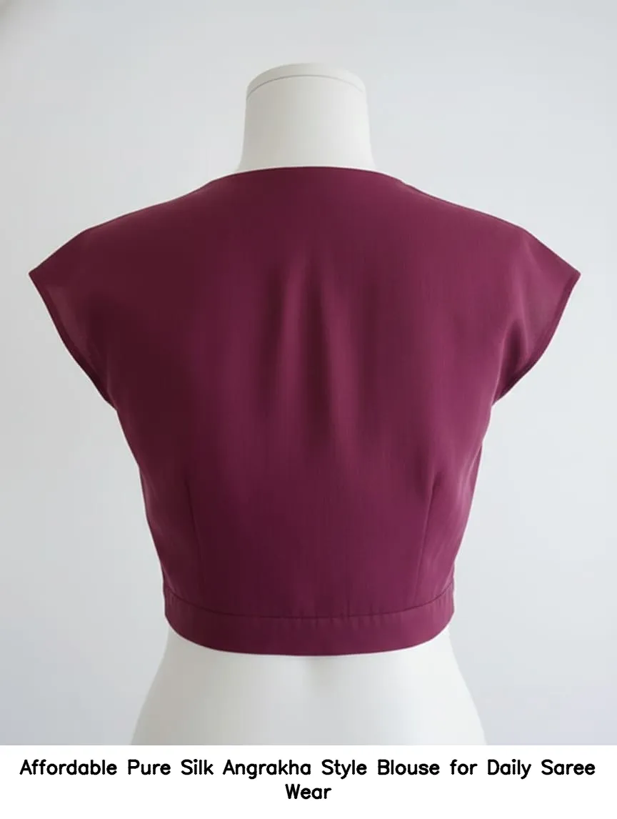 Affordable Pure Silk Angrakha Style Blouse for Daily Saree Wear