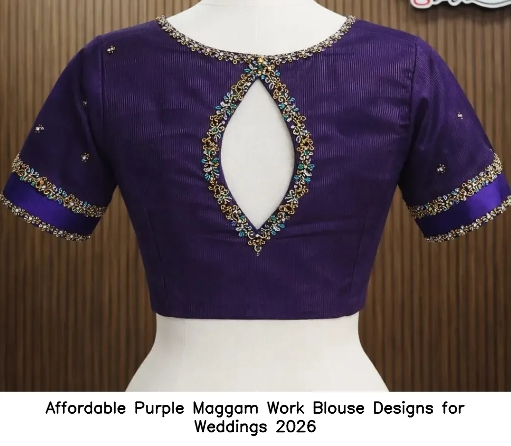 Affordable Purple Maggam Work Blouse Designs for Weddings 2026