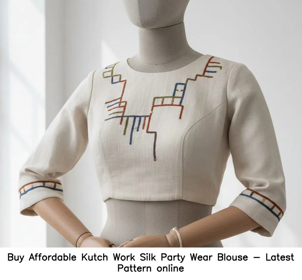 Buy Affordable Kutch Work Silk Party Wear Blouse - Latest Pattern online