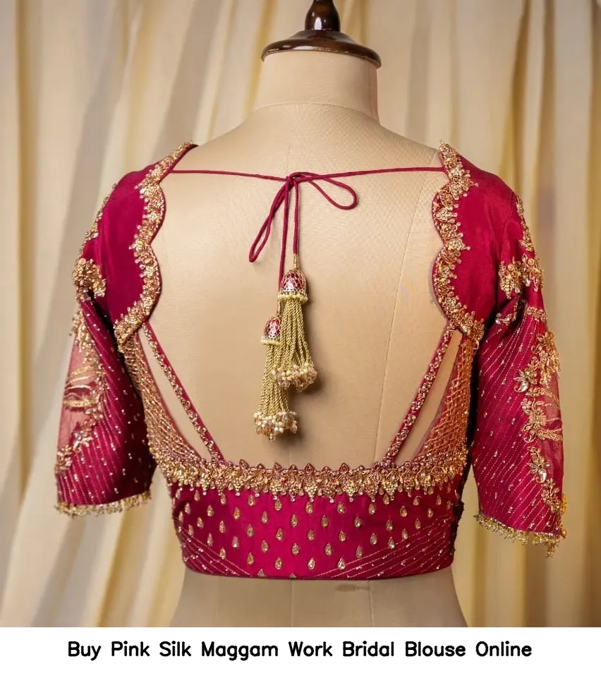 Buy Pink Silk Maggam Work Bridal Blouse Online