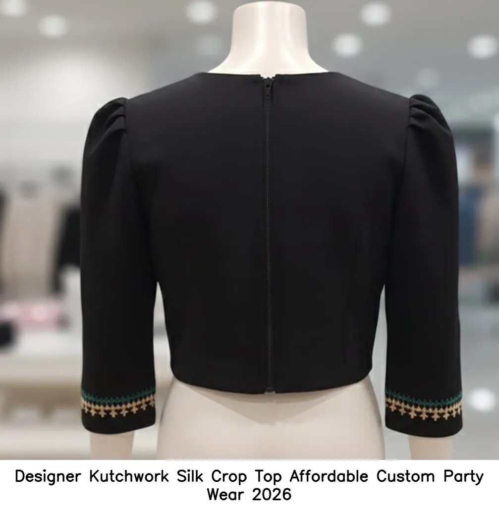 Designer Kutchwork Silk Crop Top – Affordable Custom Party Wear 2026