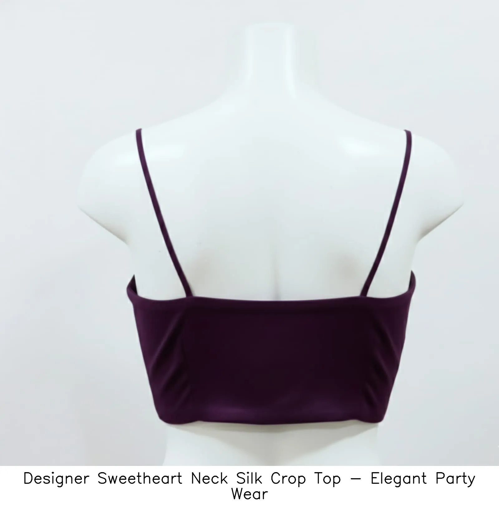 Designer Sweetheart Neck Silk Crop Top - Elegant Party Wear