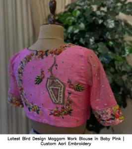 Luxury bridal blouse Hyderabad featuring intricate zardosi and maggam embroidery