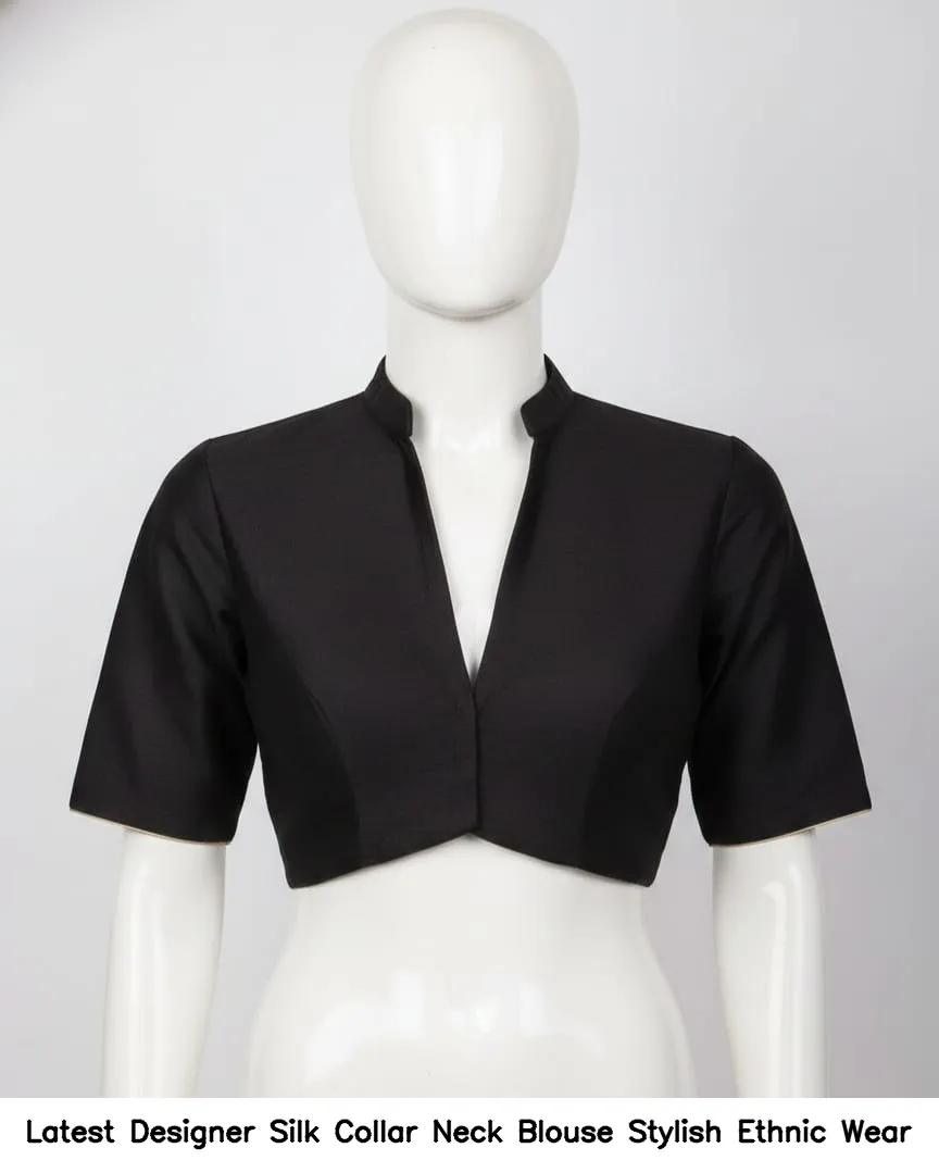 Latest Designer Silk Collar Neck Blouse – Stylish Ethnic Wear