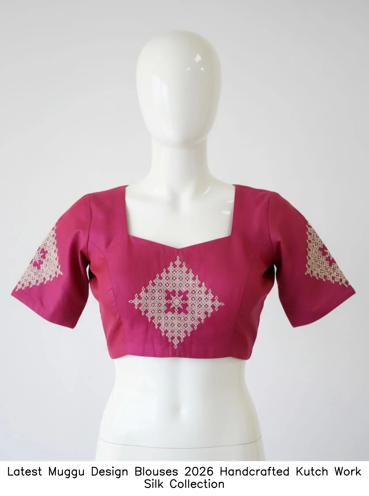 Latest Muggu Design Blouses 2026 – Handcrafted Kutch Work Silk Collection