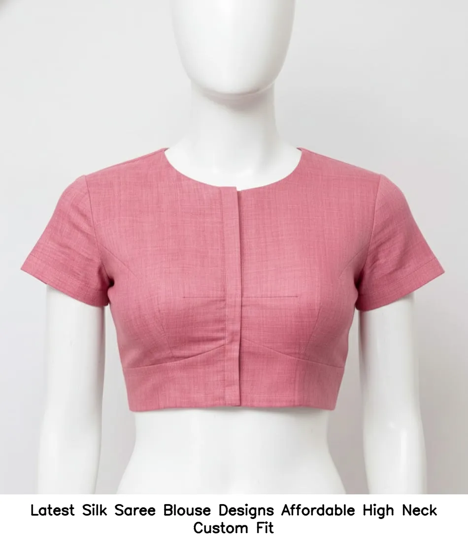 Latest Silk Saree Blouse Designs – Affordable High Neck Custom Fit