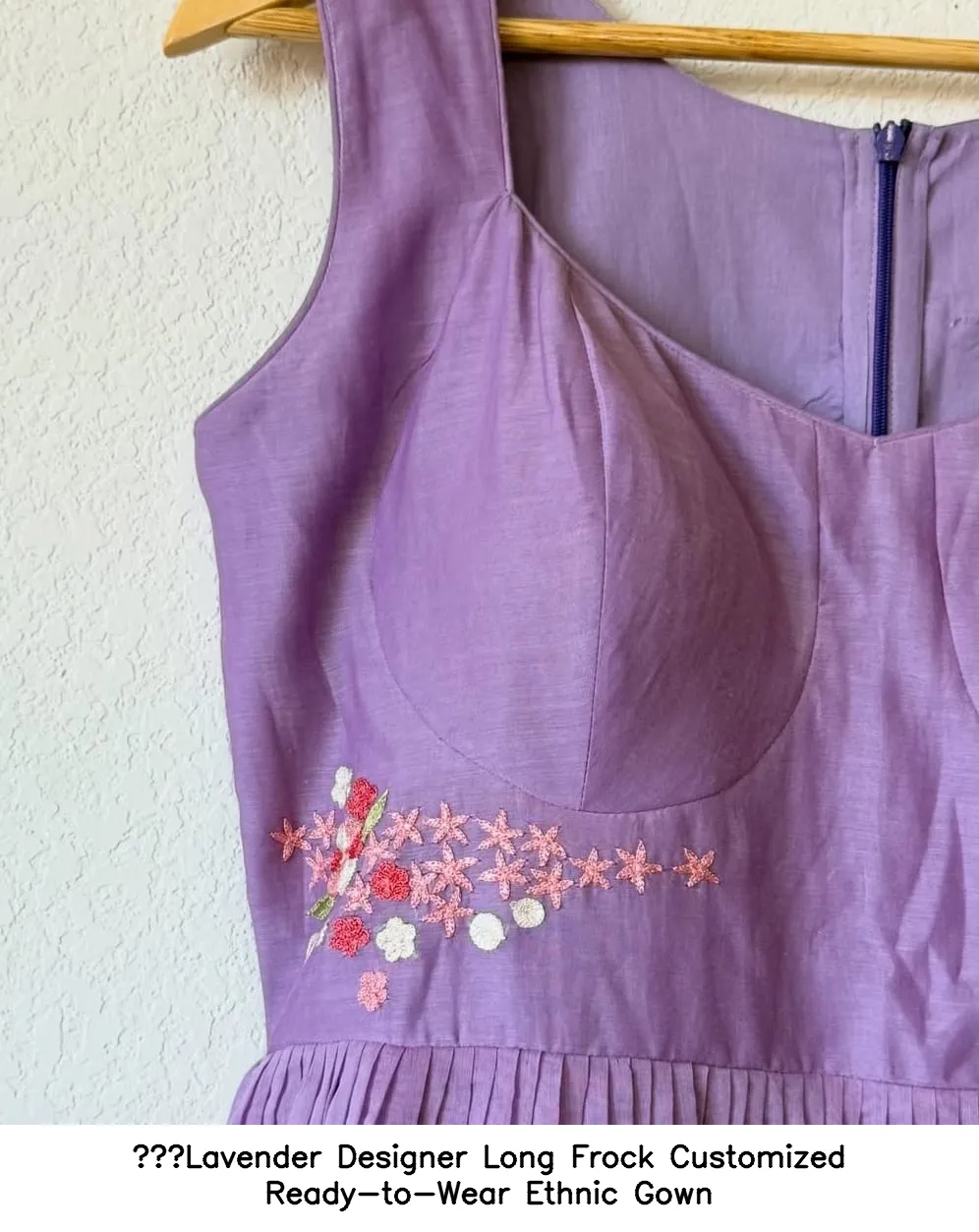 Lavender Designer Long Frock Customized Ready-to-Wear Ethnic Gown - Image 2