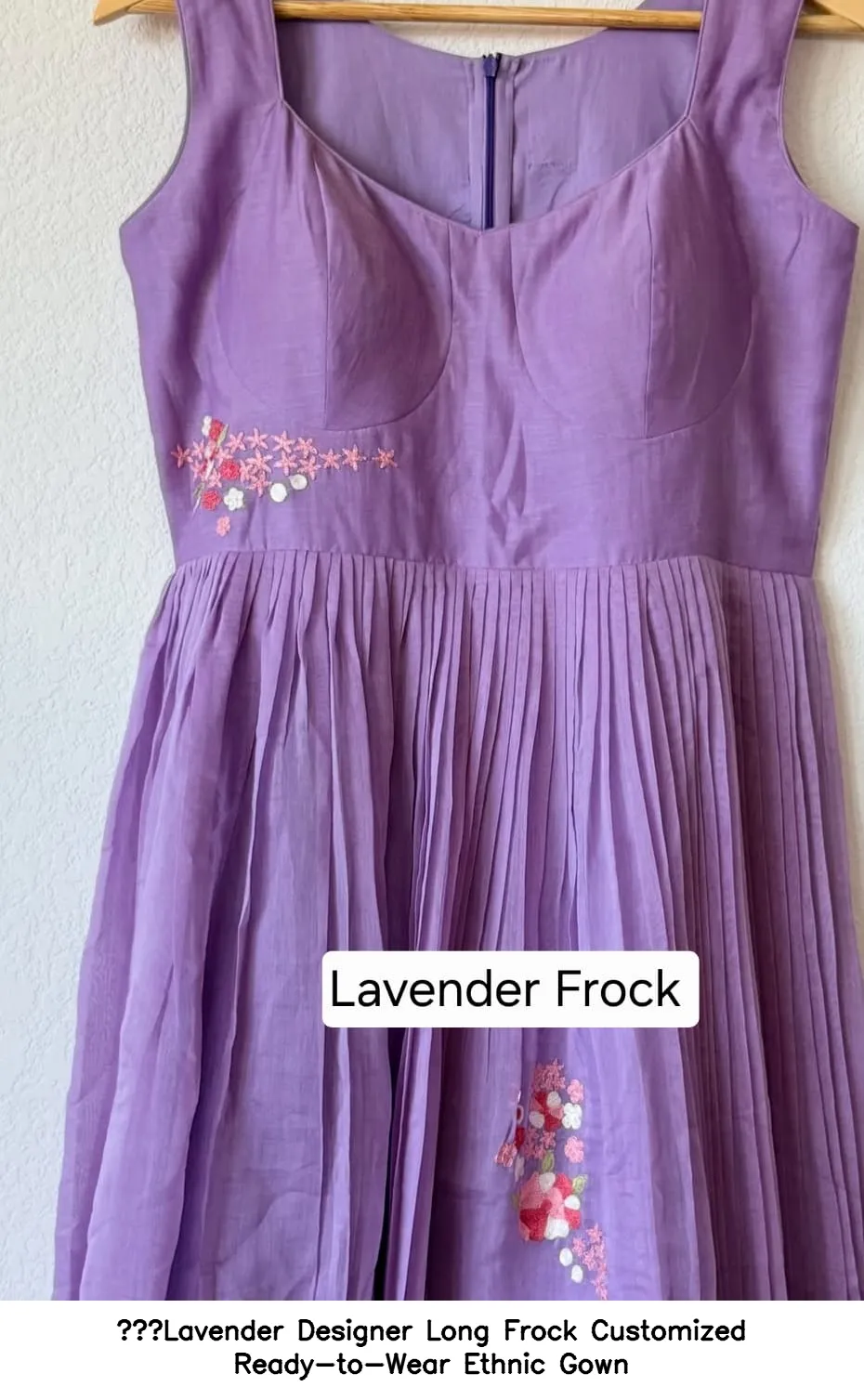 Lavender Designer Long Frock Customized Ready-to-Wear Ethnic Gown - Image 4