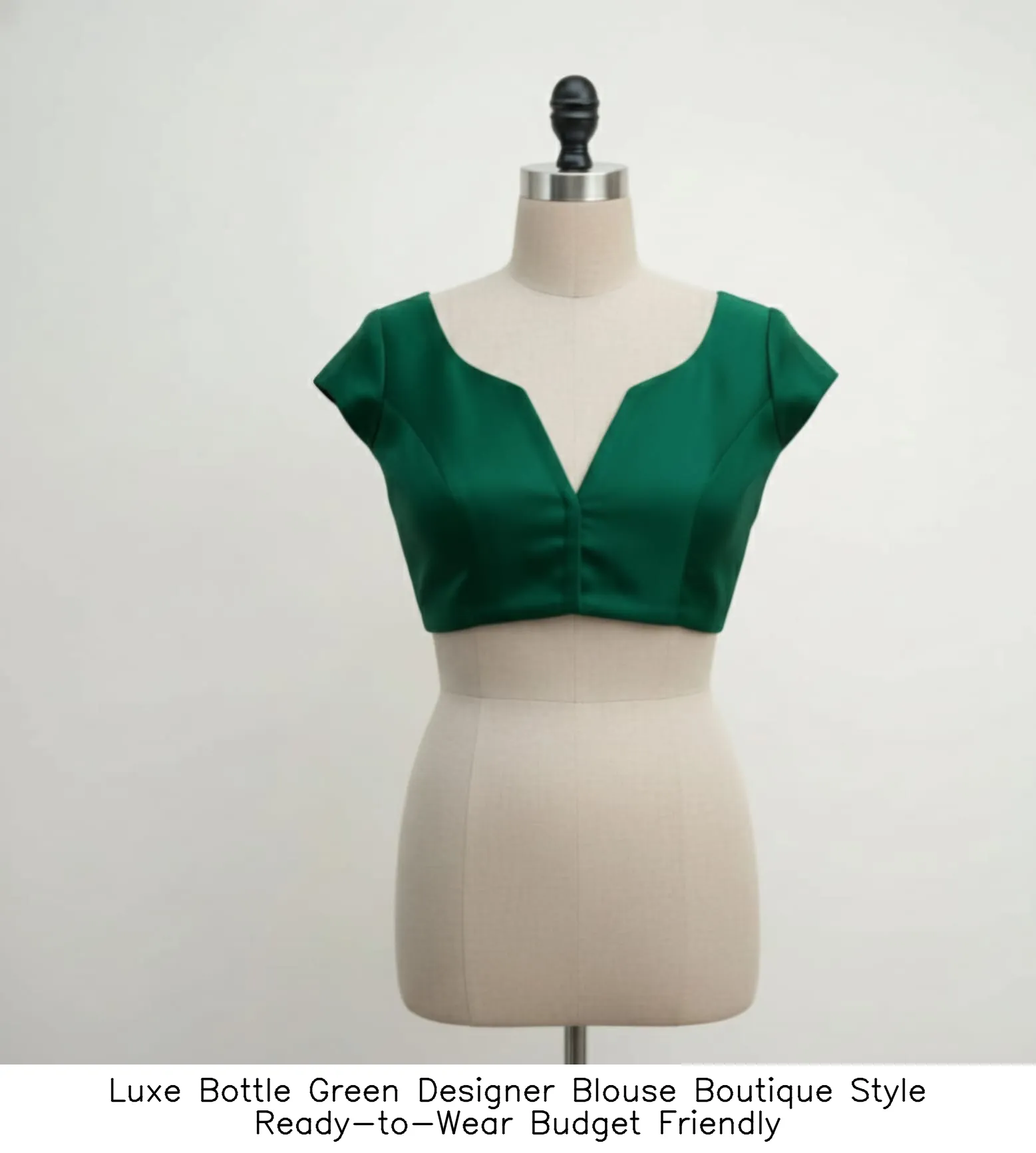 Luxe Bottle Green Designer Blouse  Boutique Style Ready-to-Wear Budget Friendly