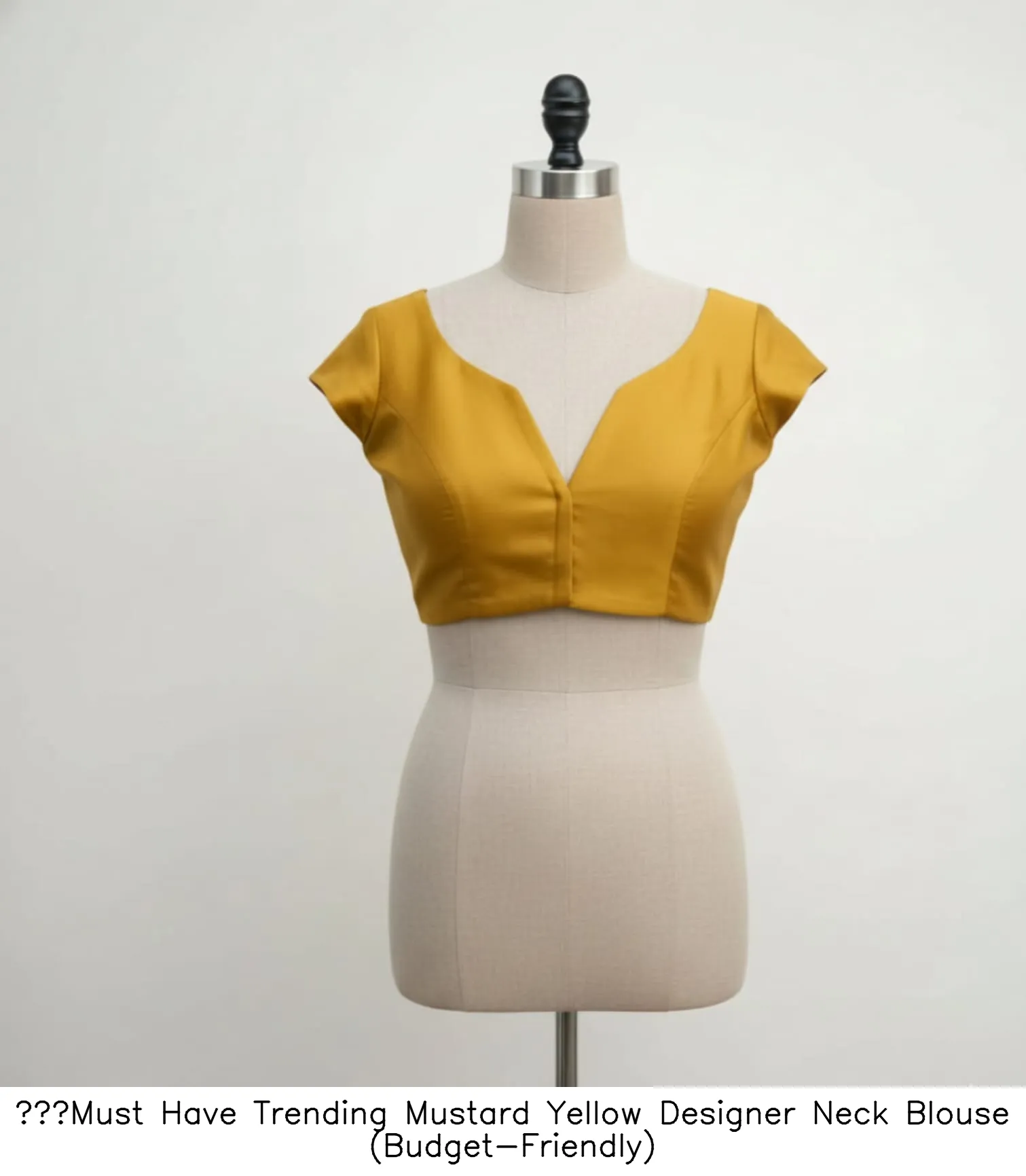 Must Have Trending Mustard Yellow Designer Neck Blouse (Budget-Friendly)