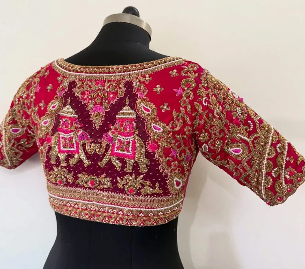 Handcrafted bridal Maggam work blouse – KSEthnic