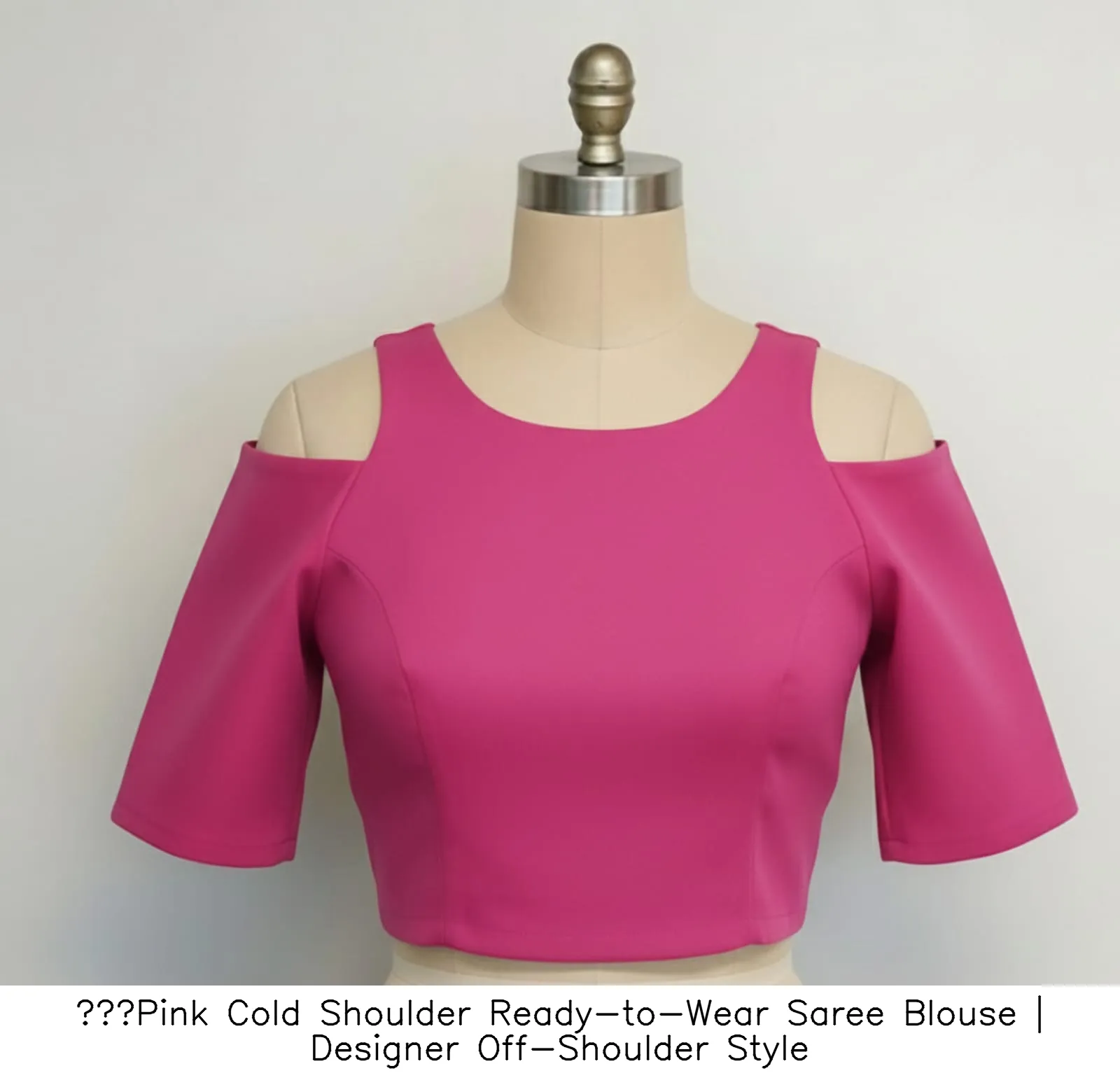 Pink Cold Shoulder Ready-to-Wear Saree Blouse | Designer Off-Shoulder Style