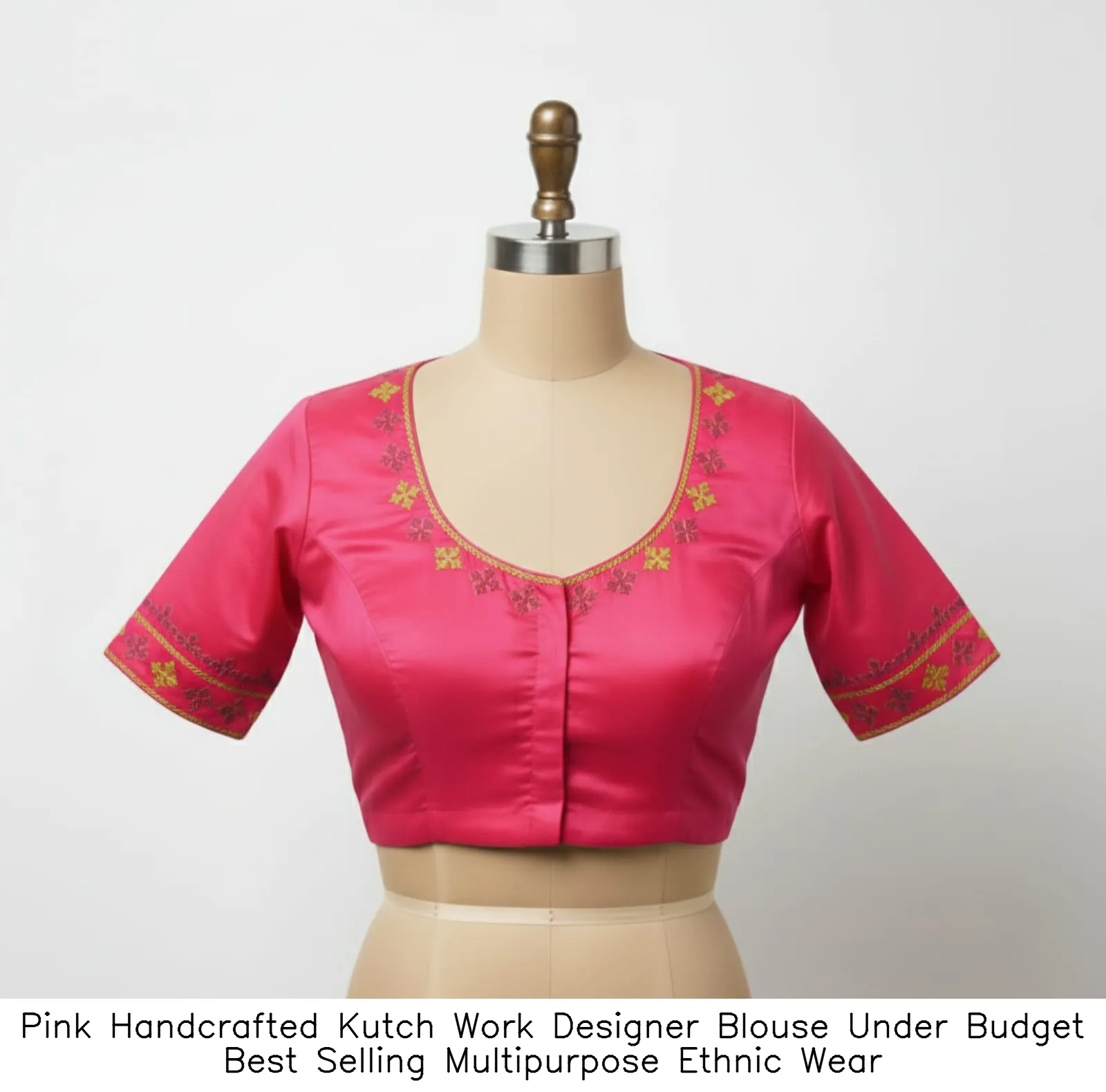 Pink Handcrafted Kutch Work Designer Blouse Under Budget Best Selling Multipurpose Ethnic Wear